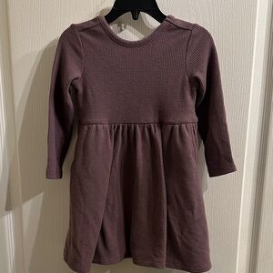 Ruffle Butts Purple Waffle Weave Long-Sleeved Dress